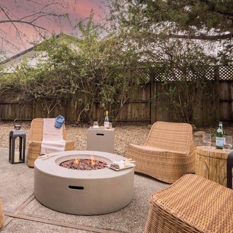Take happy hour outside around the fire pit