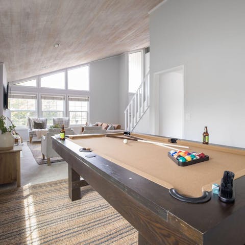 Challenge somebody to a game of pool