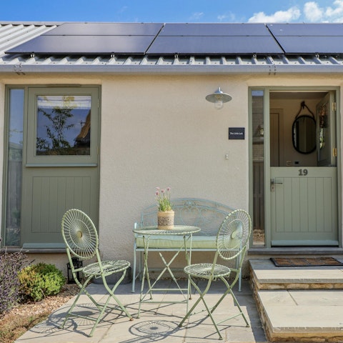 Enjoy your morning coffee at the outdoor table