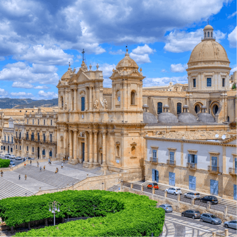 Visit the baroque town of the Noto, a short drive away