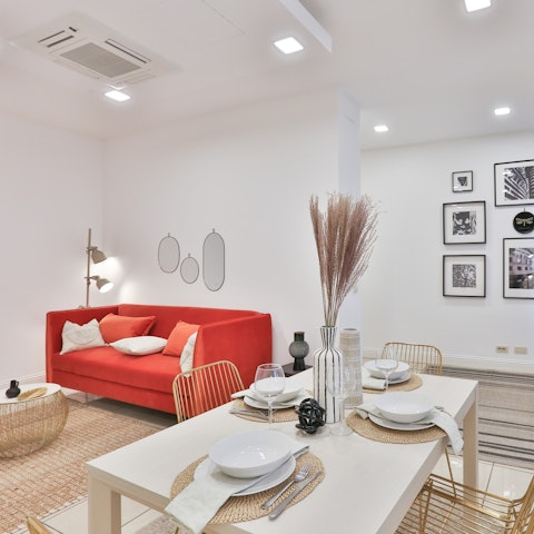 Get cosy in the stylish living space