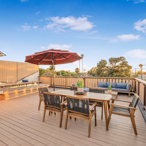 Catch the Cali sunshine on the rooftop terrace