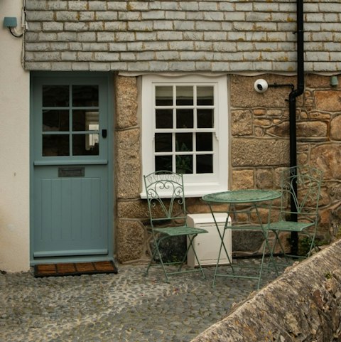 Step outside to enjoy a coffee in the fresh coastal air