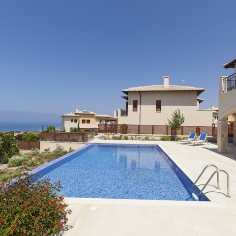 Plunge into your private infinity pool for a refreshing dip