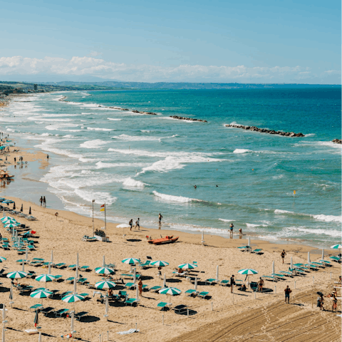 Splash in the shallows of nearby Spiaggia di Torre Guaceto
