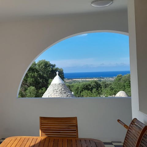 Sip coffee and gaze out to the coast