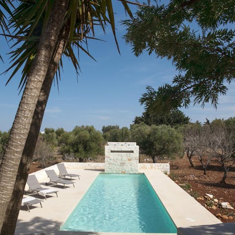 Dive into the swimming pool to beat the heat