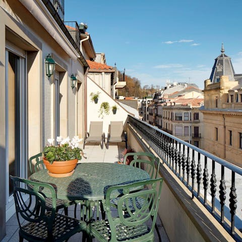 Admire the cityscape from your private terrace
