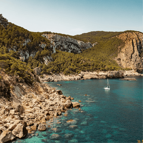 Pack a beach bag and explore the beautiful coast of Ibiza