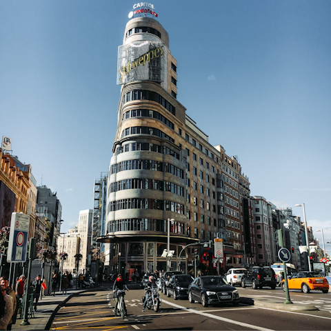 Hit the shops on Gran Via – it's a short walk away