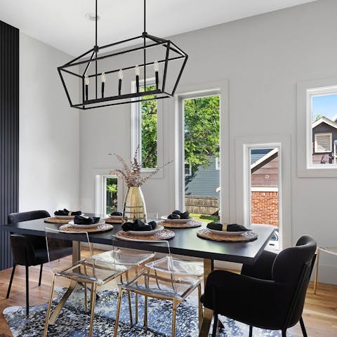 Lay the table for an atmospheric evening meal in