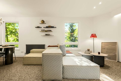 Relax in the stylish living space with your morning cuppa