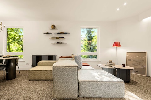 Relax in the stylish living space with your morning cuppa