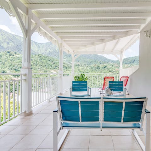Sip your morning coffee from the loungers and admire your mountain vistas