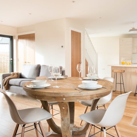 Gather around the dining table and tuck into takeaway feasts