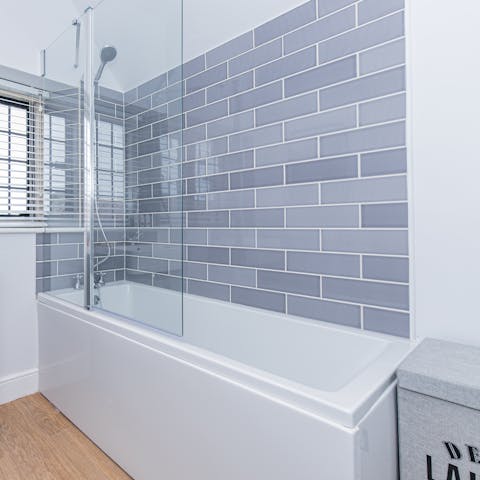 Run a steamy bath and indulge in some well-earned me-time in the tub