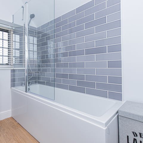 Run a steamy bath and indulge in some well-earned me-time in the tub