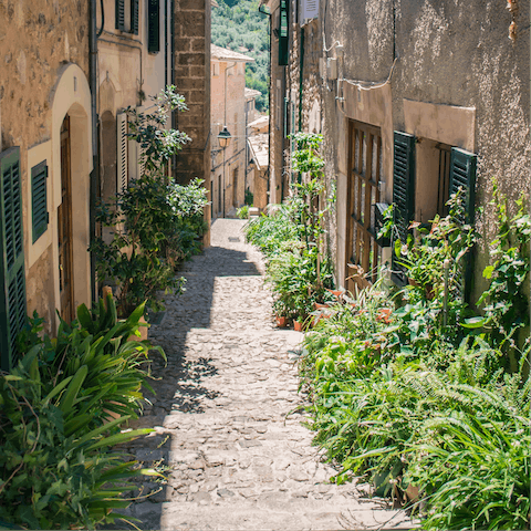 Stroll round Pollenca town's cobbled streets