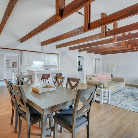 Cook, dine and unwind in the open-plan living space