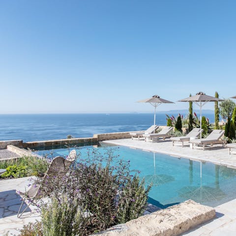 Enjoy sea views from the beautiful swimming pool