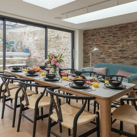 Gather together for lazy brunches and mimosas in the orangery dining room