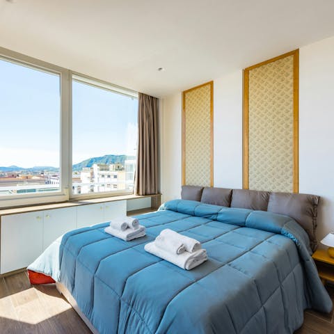 Wake up to an incredible view from the comfortable bed