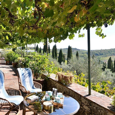 Soak up the hillside views as you sip your morning cappuccino