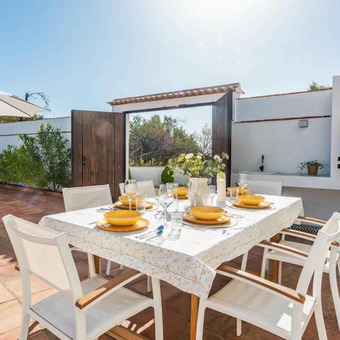 Gather on the terrace and enjoy tapas as the sun goes down