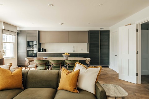 Settle into the living space where kitchen and lounge flow together