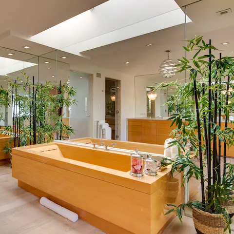 Treat yourself to a long soak in the master bathroom