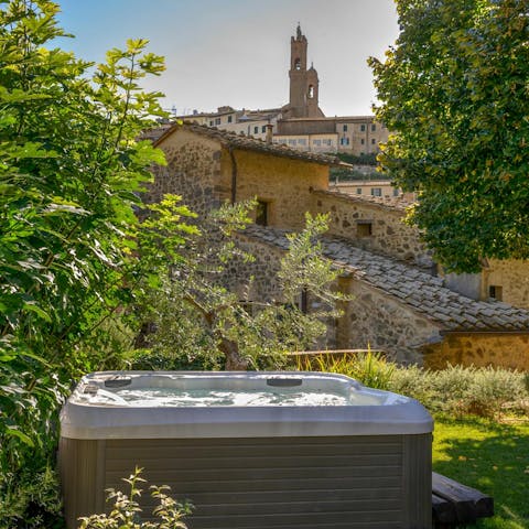 Experience total relaxation while soaking in the hot tub