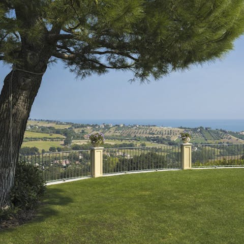 Soak up the sea views from the large and lush garden