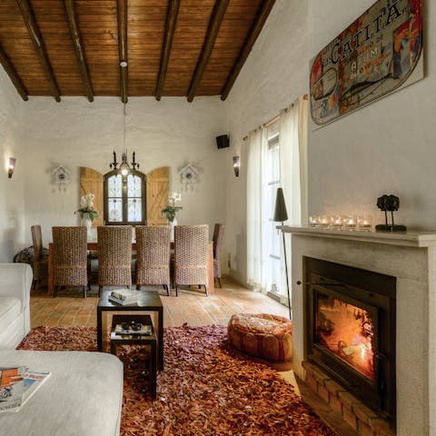 Snuggle up by the roaring fire on chillier evenings