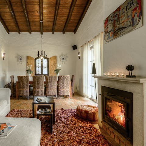 Snuggle up by the roaring fire on chillier evenings