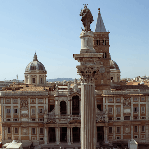 Admire the artwork in the Basilica Papale di Santa Maria Maggiore, five minutes away