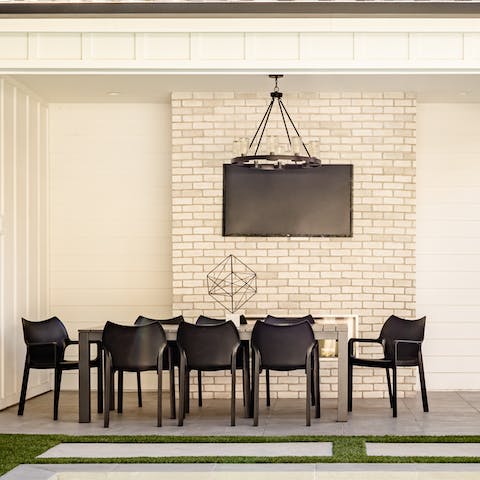 Enjoy al fresco dining at every opportunity