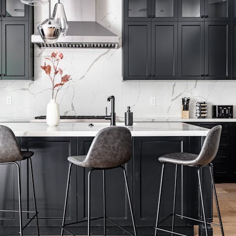 Cook up a storm in the sleek kitchen