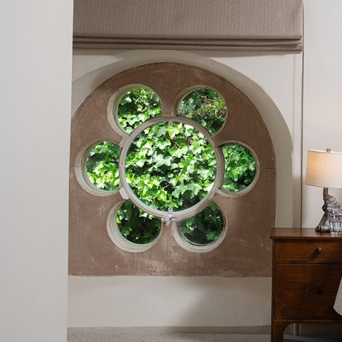 Relax with a book by the original church windows