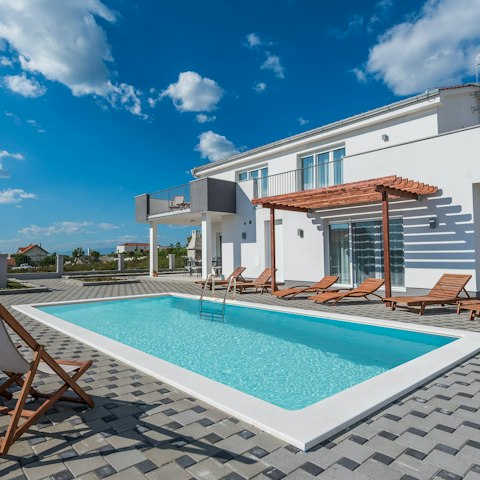 Splash about in the private pool
