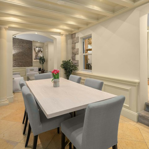 Gather around the dining table for home-cooked meals