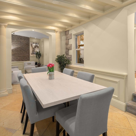 Gather around the dining table for home-cooked meals