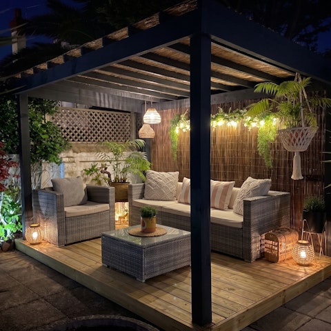 Sit back with a glass of craft beer in your luscious garden