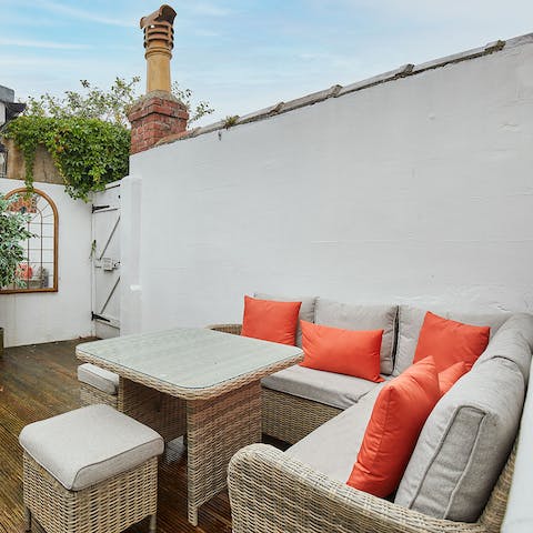 Enjoy after dinner drinks on the private terrace in summer months