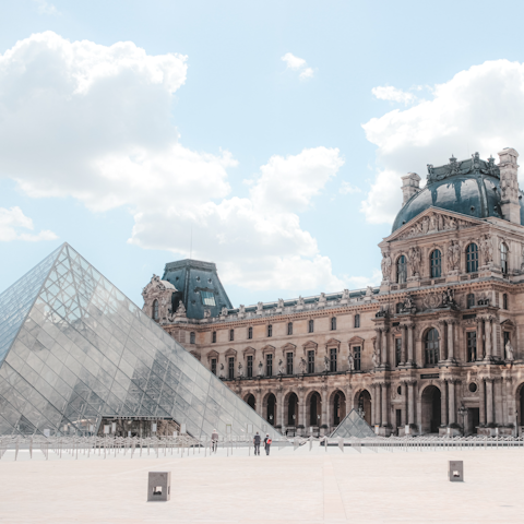Discover centuries of art at the Louvre - an eight-minute walk away