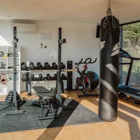 Sweat it out in the private, fully-equipped gym