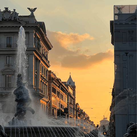 Step outside and walk to Piazza della Repubblica