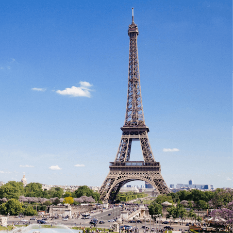 Take a ten-minute stroll over to the Eiffel Tower