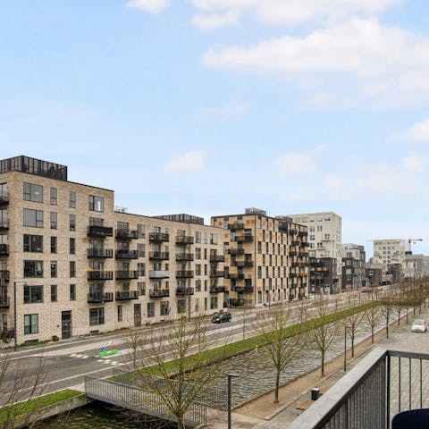 Take in the views of the canal from your balcony