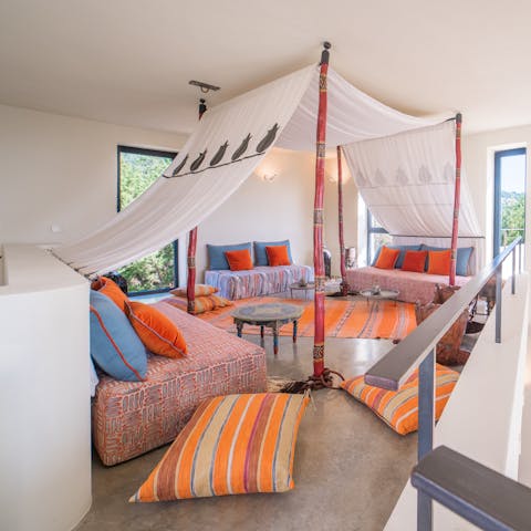 Enjoy a sangria in the mezzanine lounge area