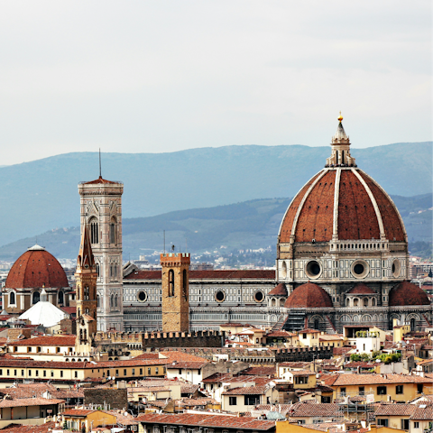 Make your way to Florence Cathedral, mere minutes down the road